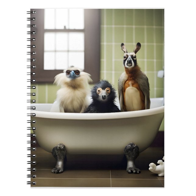 Cuaderno Animales divertidos en el baño (Frente)