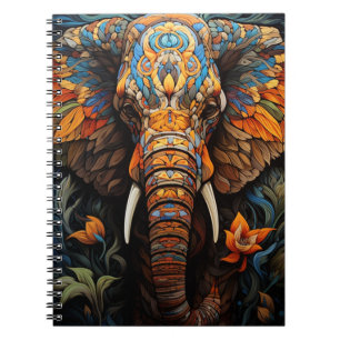 Cuaderno Animales En Arte Vitral Elefante