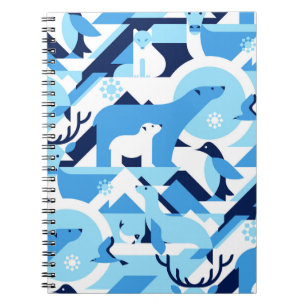Cuaderno Animales en el Ártico, Polar - patrón abstracto, m
