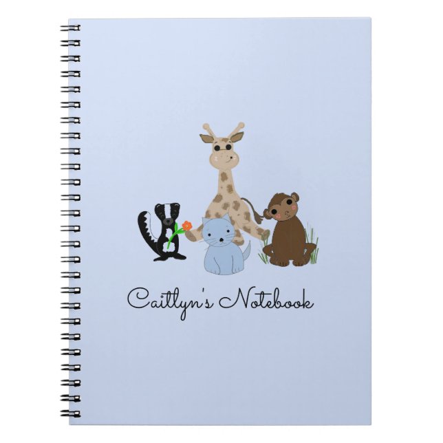 Cuaderno Animales encantadores personalizados (Frente)