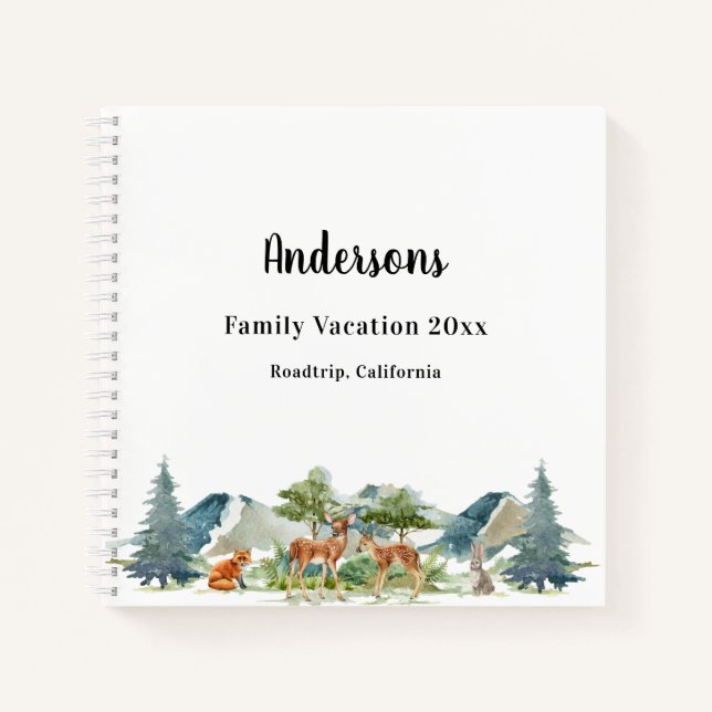 Cuaderno Animales forestales vacacionales para familias (Anverso)