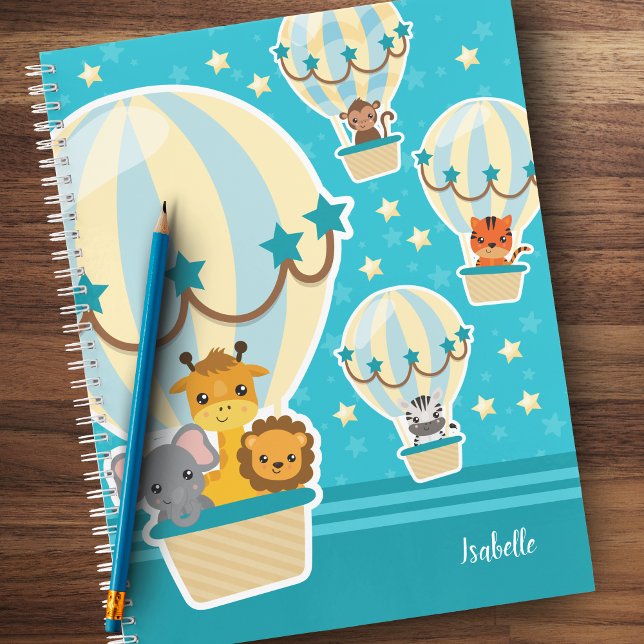 Cuaderno Animales lindos de la selva volando en globos aero (Subido por el creador)