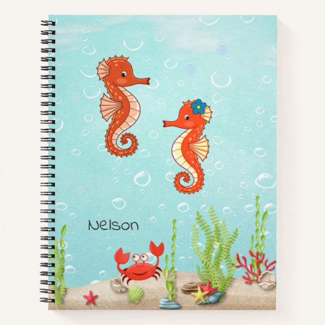 Cuaderno Animales Marinos Coloridos para la Escuela de Niño (Anverso)