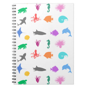 Cuaderno Animales marinos con estampado