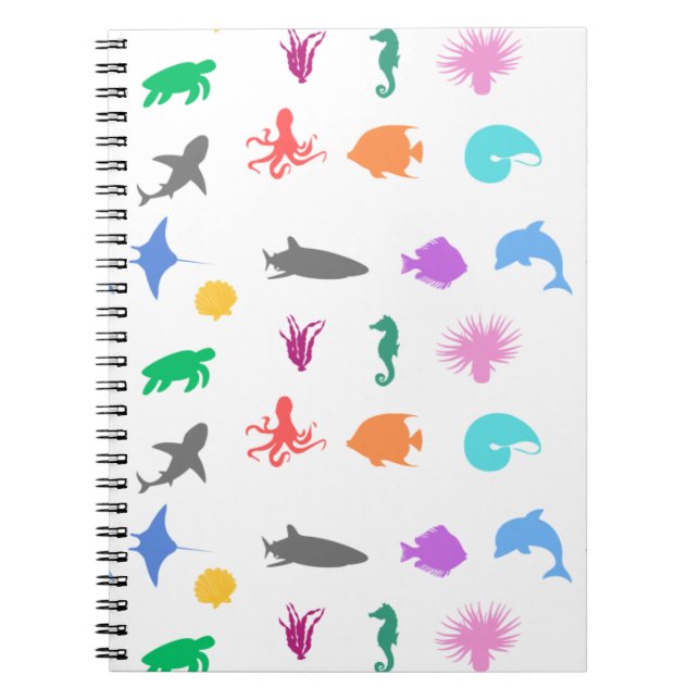 Cuaderno Animales marinos con estampado (Frente)