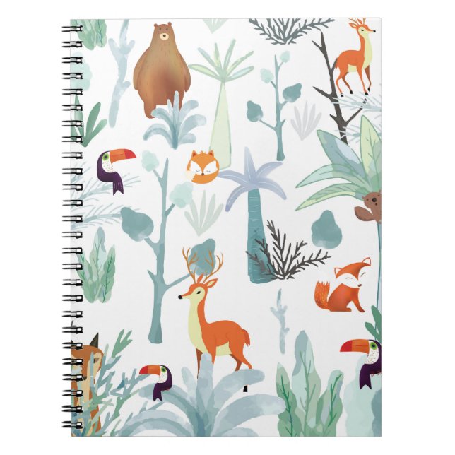 Cuaderno Animales muy bien educados: garabato de bosque tro (Frente)
