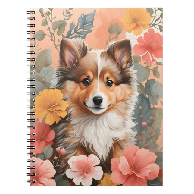 Cuaderno Animales para bebés | Cachorro de oveja de Shetlan (Frente)