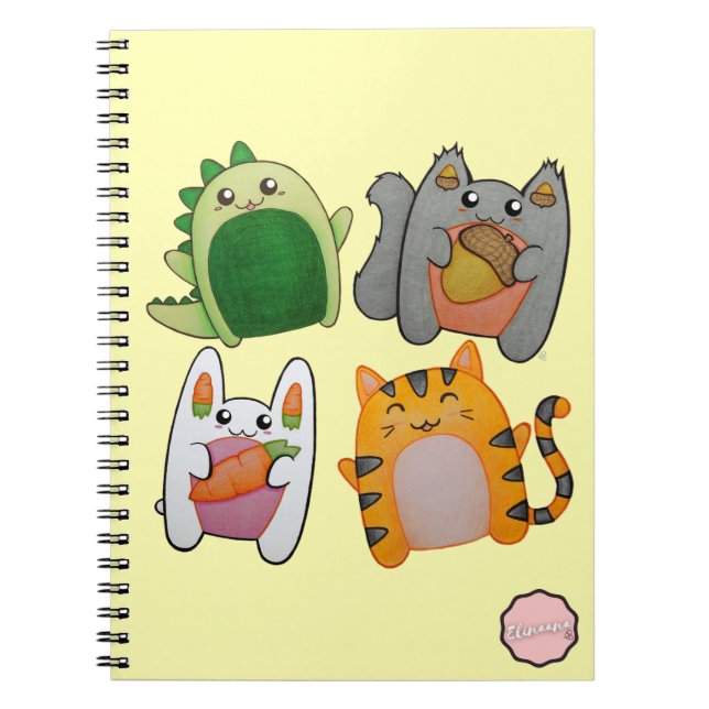 Cuaderno Animales Personalizados de Kawaii (Frente)