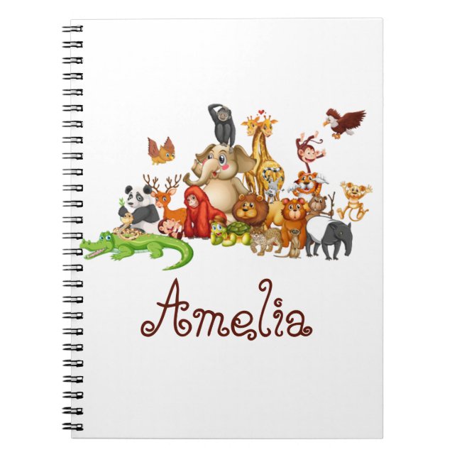Cuaderno Animales personalizados para niños  (Frente)