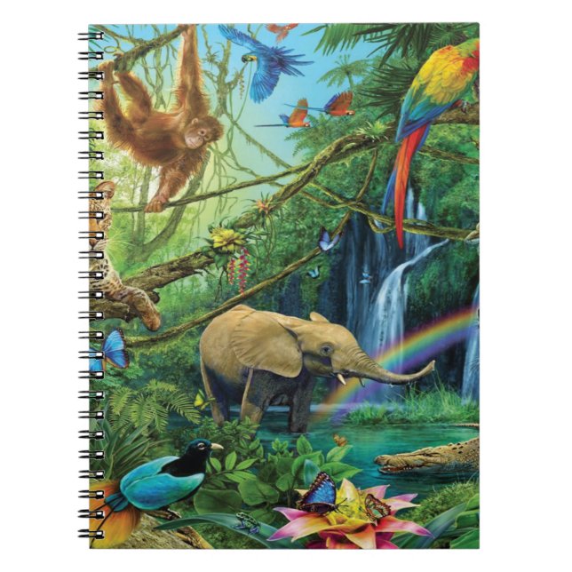 Cuaderno Animales que viven juntos tiran almohada (Frente)
