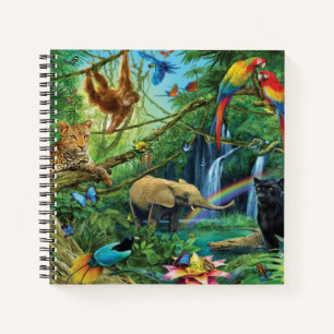 Cuaderno Animales que viven juntos tiran almohada