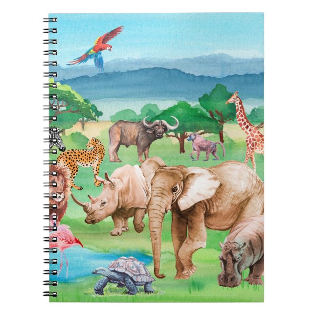 Cuaderno Animales silvestres de África al fondo del mar (Frente)