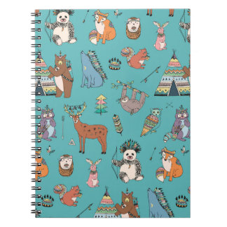 Cuaderno Animales tribales: patrón forestal de bosques.