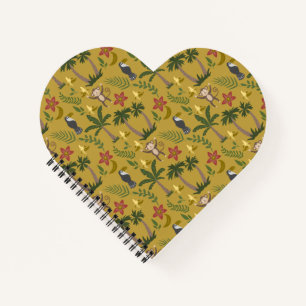 Cuaderno Animales tropicales mono de patrón sin soldadura, 