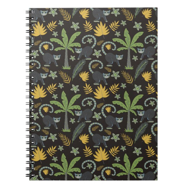 Cuaderno Animales tropicales patrón sin soldadura árbol de  (Frente)