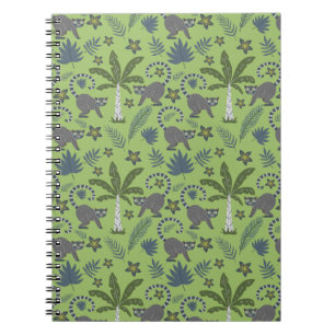 Cuaderno Animales tropicales sin soldadura patrón verde y g