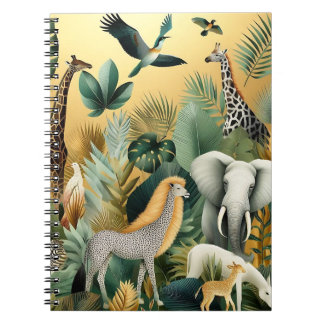 Cuaderno Animales y pájaros exóticos contemporáneos 1 oro