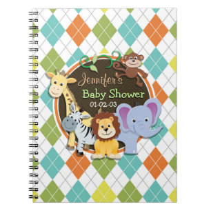 Cuaderno Animales zoológicos en un colorido argyle