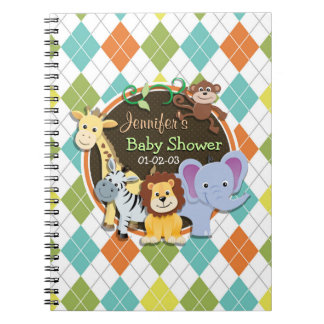 Cuaderno Animales zoológicos en un colorido argyle