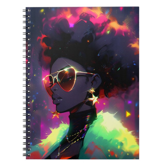 Cuaderno Anime Chica arte afroamericano (Frente)