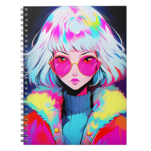 Cuaderno Anime Chica Arte Colorido Moderno