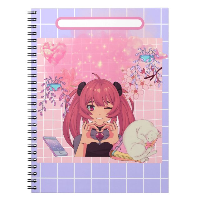 Cuaderno Anime chica muestra amor (Frente)