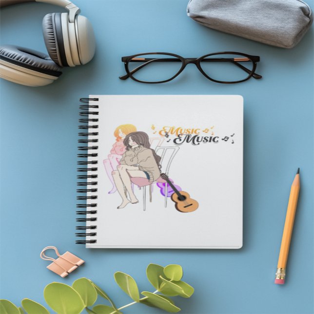 Cuaderno Anime Chica Sitting with getar and Music Notes-Aes (Subido por el creador)
