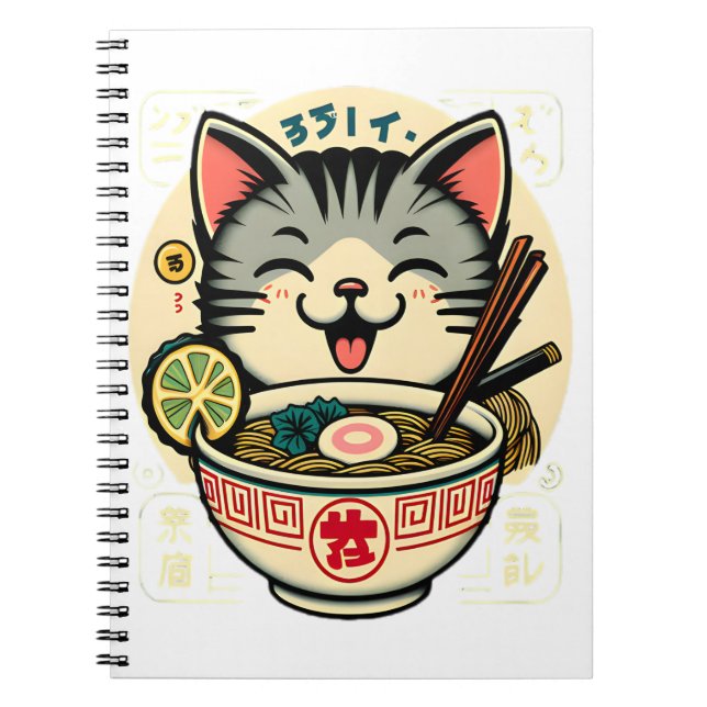 Cuaderno Anime ga Kawaii Cat Noodle japonés (Frente)
