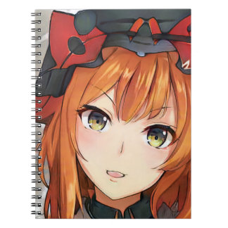 Cuaderno Anime jengibre de pelo rojo chica ojos verdes rojo