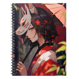 Cuaderno Anime Kitsune Chica Cute Fox Fantasy Art