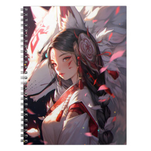 Cuaderno Anime Kitsune Chica Cute Fox Fantasy Art