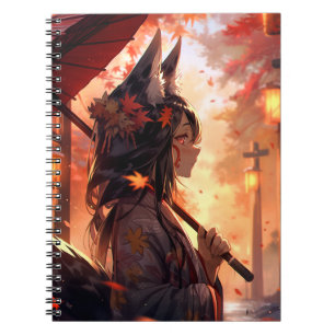Cuaderno Anime Kitsune Chica Cute Fox Fantasy Art
