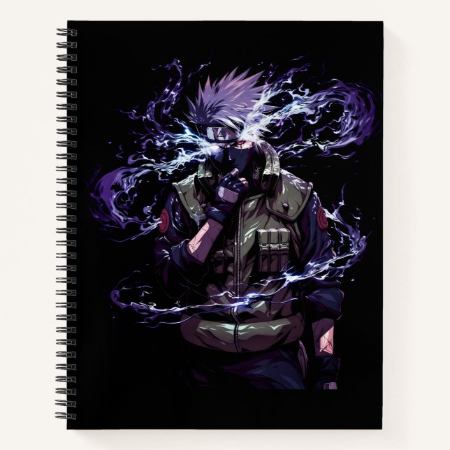 Cuaderno Anime Style Black: Kakashi Hatake Spiral Cover (Anverso)