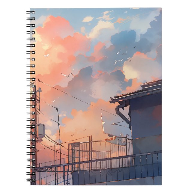 Cuaderno Anime Sunset - Aesthetic Cityscape - Golden Hour (Frente)