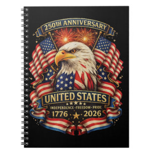 Cuaderno Aniversario 250 del Independence de EE. UU. 1776 2