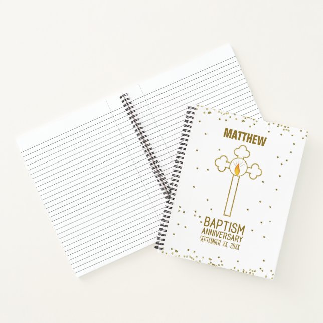 Cuaderno Aniversario de la Cruz del Oro del Bautismo Person (Interior)