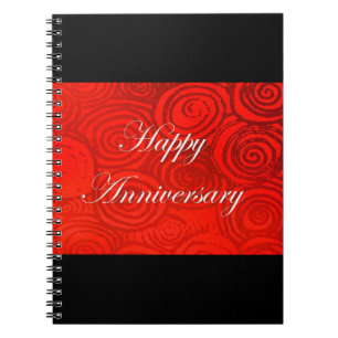 Cuaderno Aniversario de Swirls Red