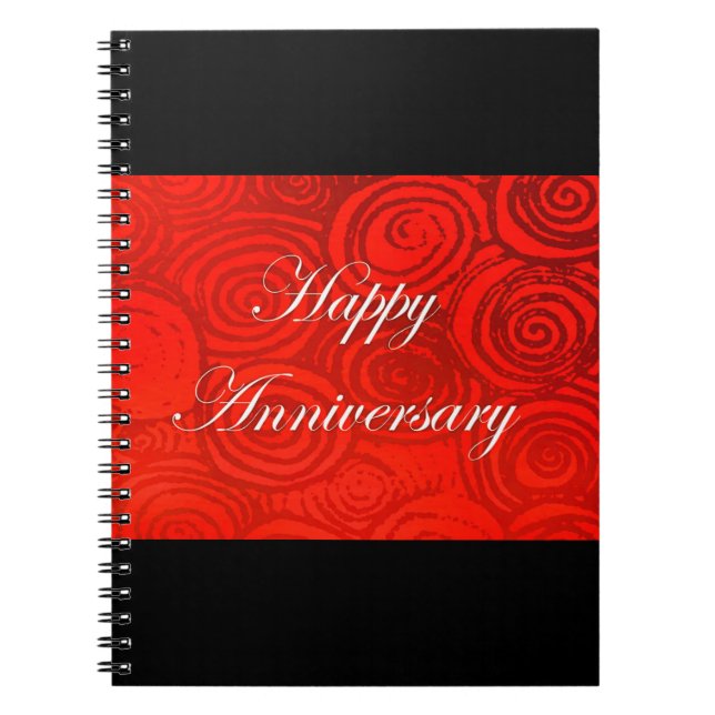 Cuaderno Aniversario de Swirls Red (Frente)