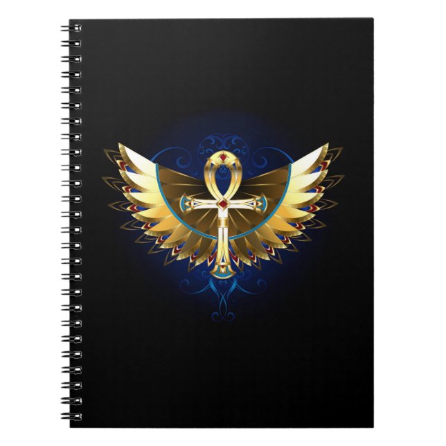 Cuaderno Ankh de oro con alas (Frente)