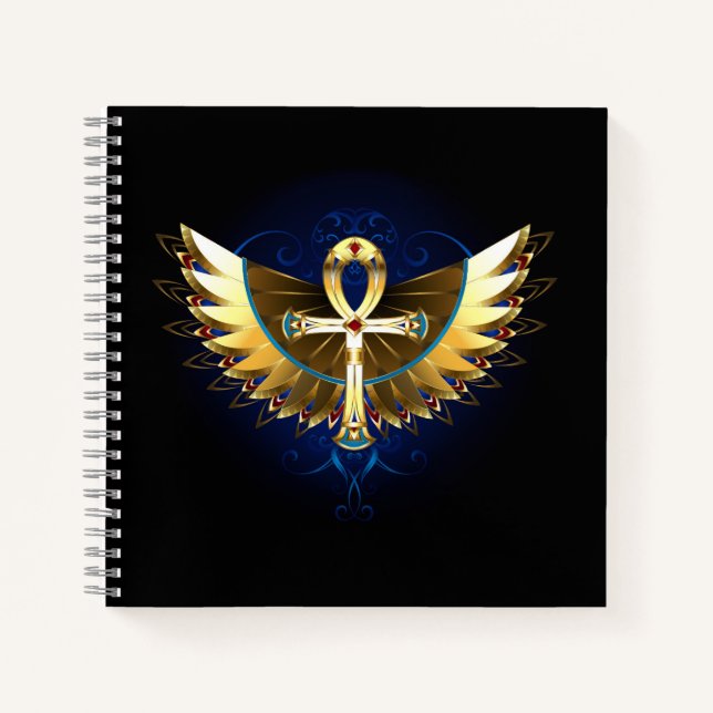 Cuaderno Ankh de oro con alas (Anverso)