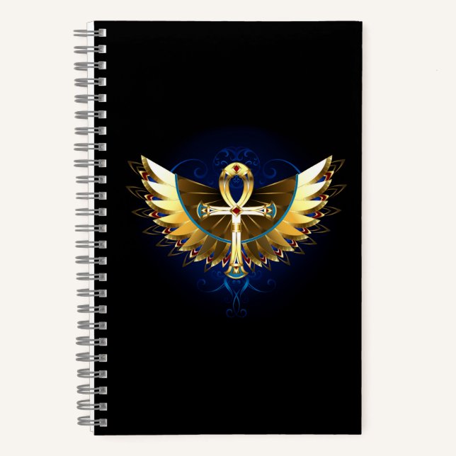Cuaderno Ankh de oro con alas (Anverso)