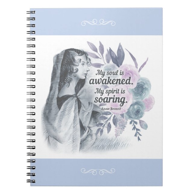 Cuaderno Anne Bronte Cita Mi Alma Es Floral Despertada (Frente)