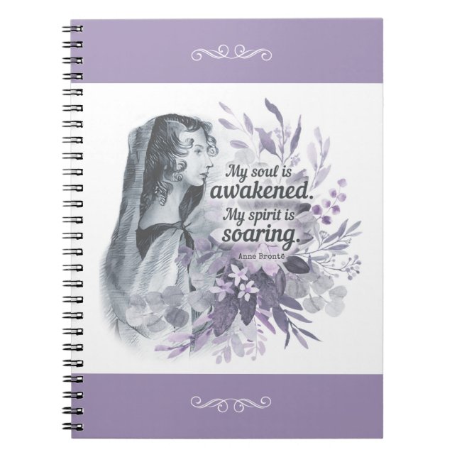 Cuaderno Anne Bronte Cita Mi Alma Es Floral Despertada (Frente)
