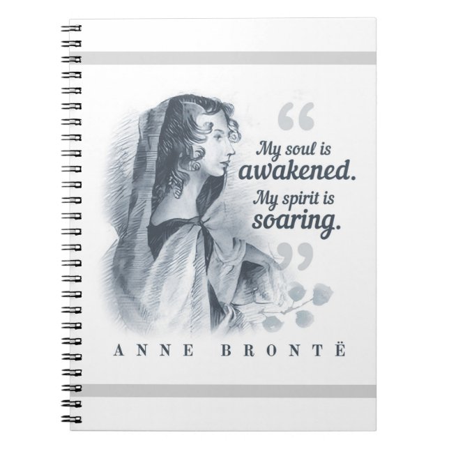 Cuaderno Anne Bronte Cita Mi Alma Está Despertada (Frente)