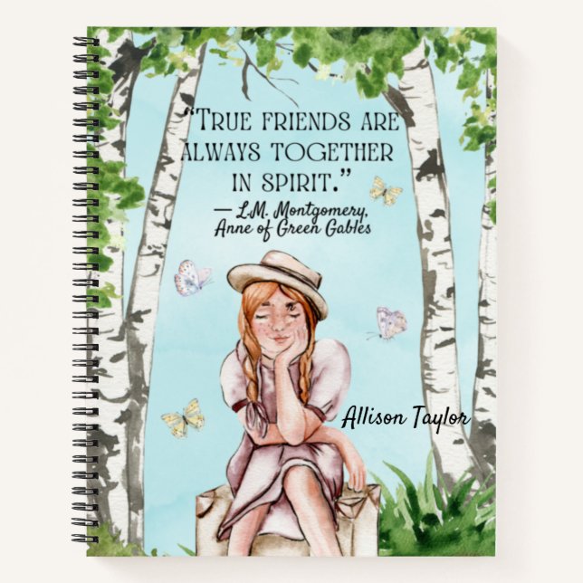 Cuaderno Anne of Green Gables Custom Name Spiral Notebook (Anverso)