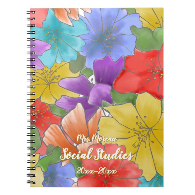 Cuaderno Año Académico Floral (Frente)