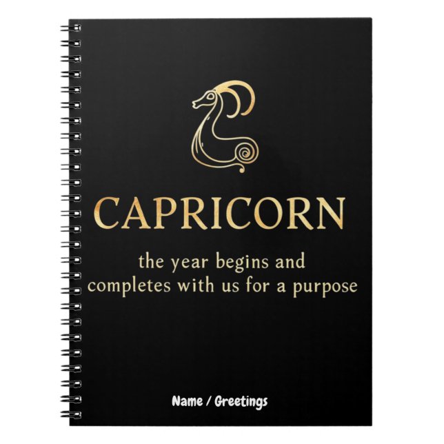 Cuaderno Año de Capricornio Comienza & Termina Con Nosotros (Frente)