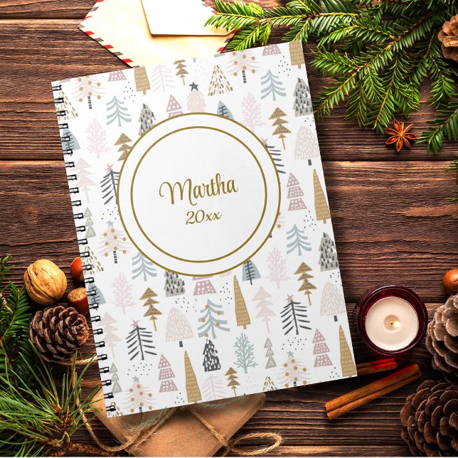 Cuaderno Año de nombre || Patrón de árbol de invierno singu (Subido por el creador)