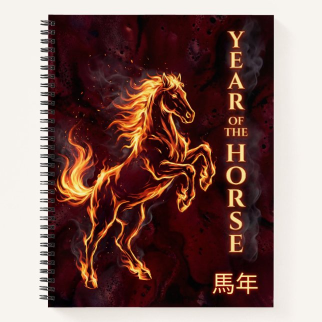 Cuaderno Año del Caballo - Fuego Zodiaco Chino (Anverso)