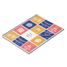 Cuaderno Año Nuevo Colorido Personalizado Moderno Dibujado 